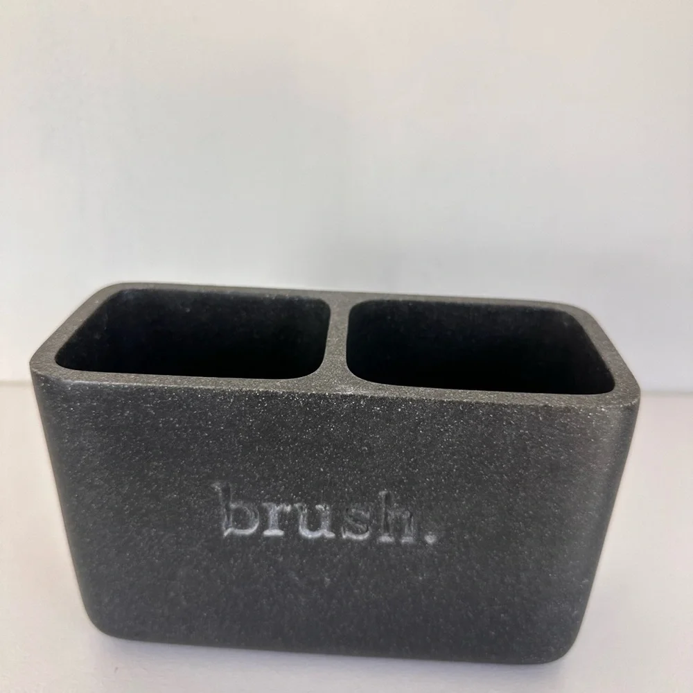 Black Brush Holder, bathroom decor,